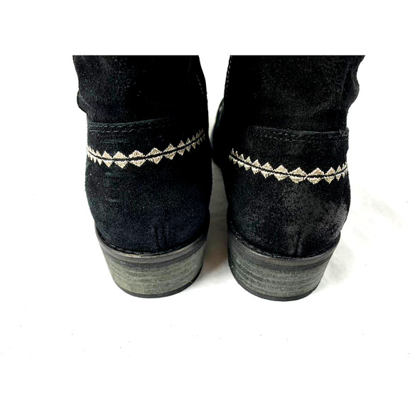 Musse & Cloud Black And Metallic Silver Embroidered Ginger Ankle Boots Bootie - Picture 4 of 12